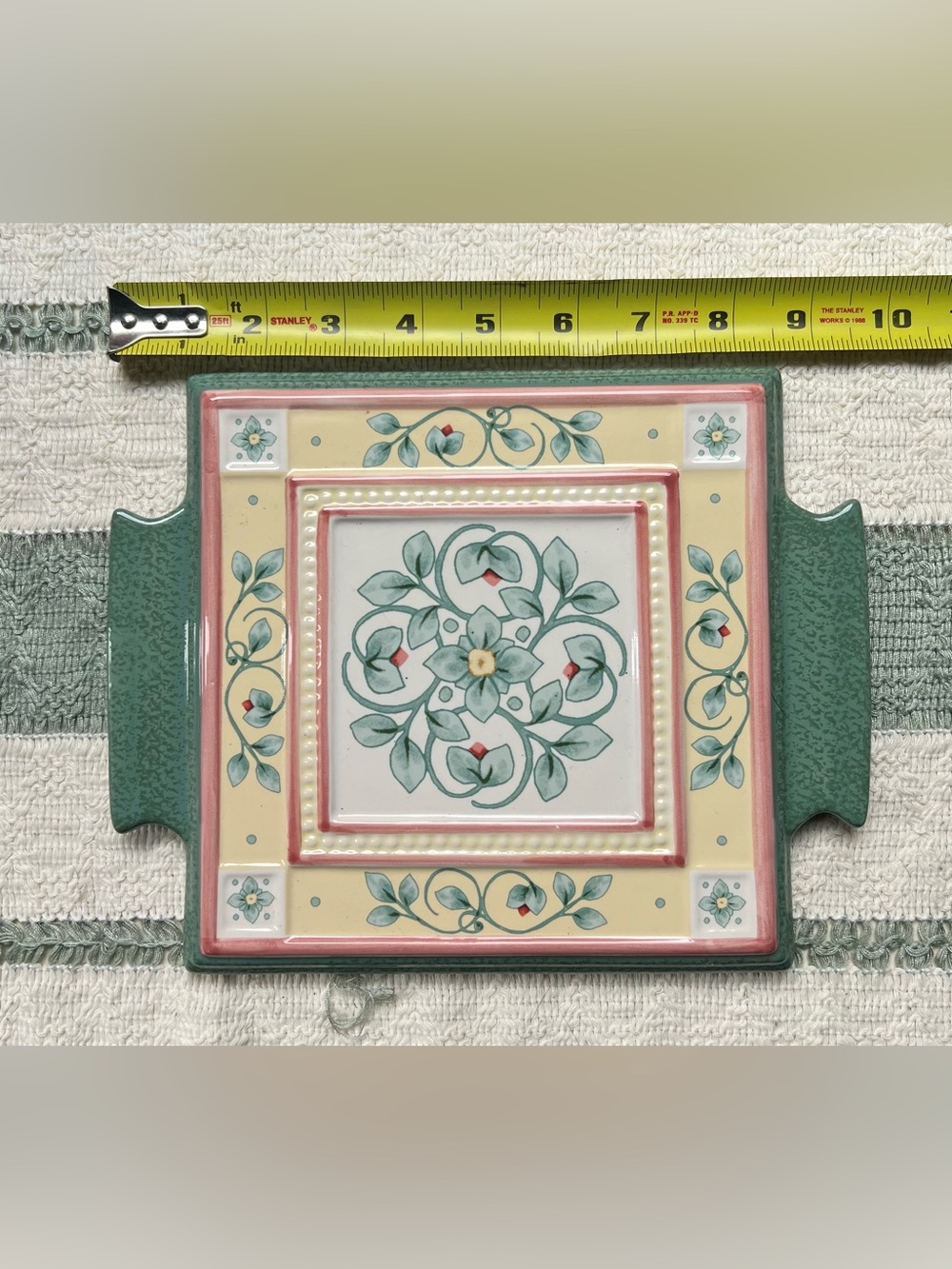 Pfaltzgraff Ceramic Square Trivet Hot Plate